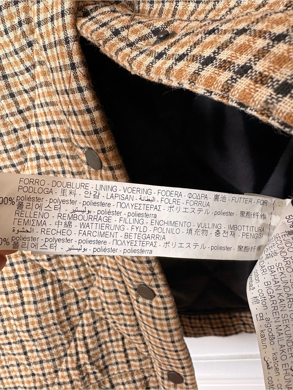 Zara Brown Plaid Quilted farm girl with Corduroy Collar - Picture 5 of 16